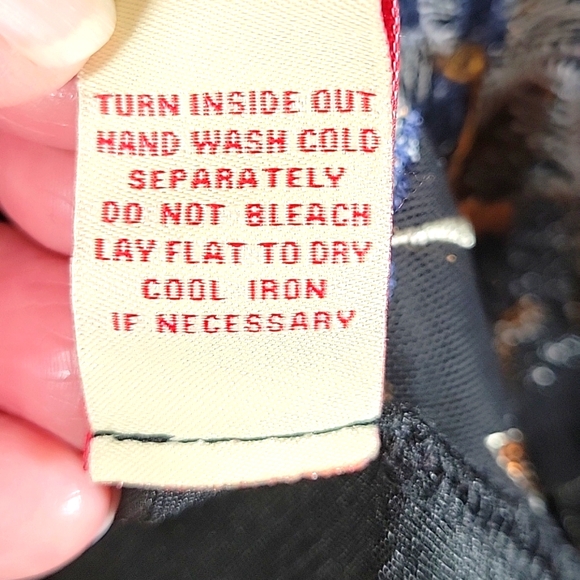 REBA Western Lightweight Button Up Denim&Lace Embroidered Blouse Size M - Picture 8 of 11